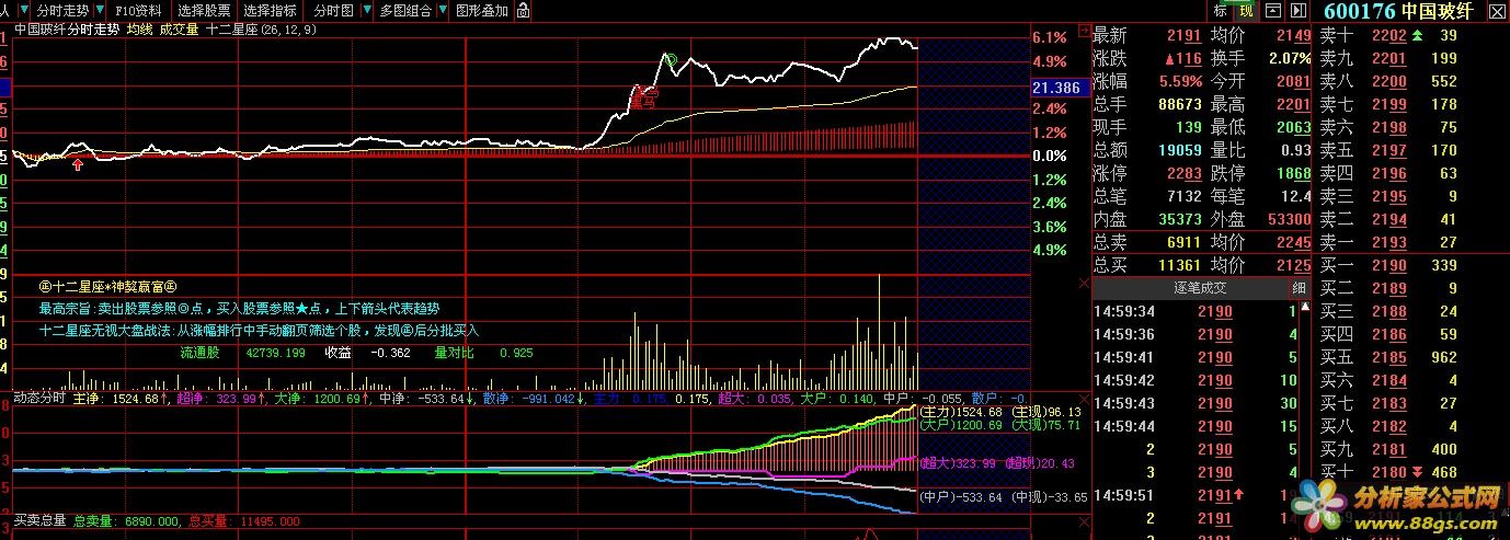 分时主力净买入指标公式源码